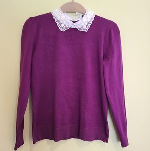 Red bow-tie Peter Pan collar sweater A68